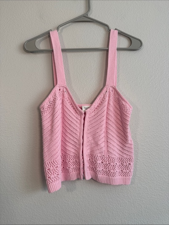 Abercrombie & Fitch Tops - Abercrombie & Fitch Crochet Style Sweater Tank in Pink - L